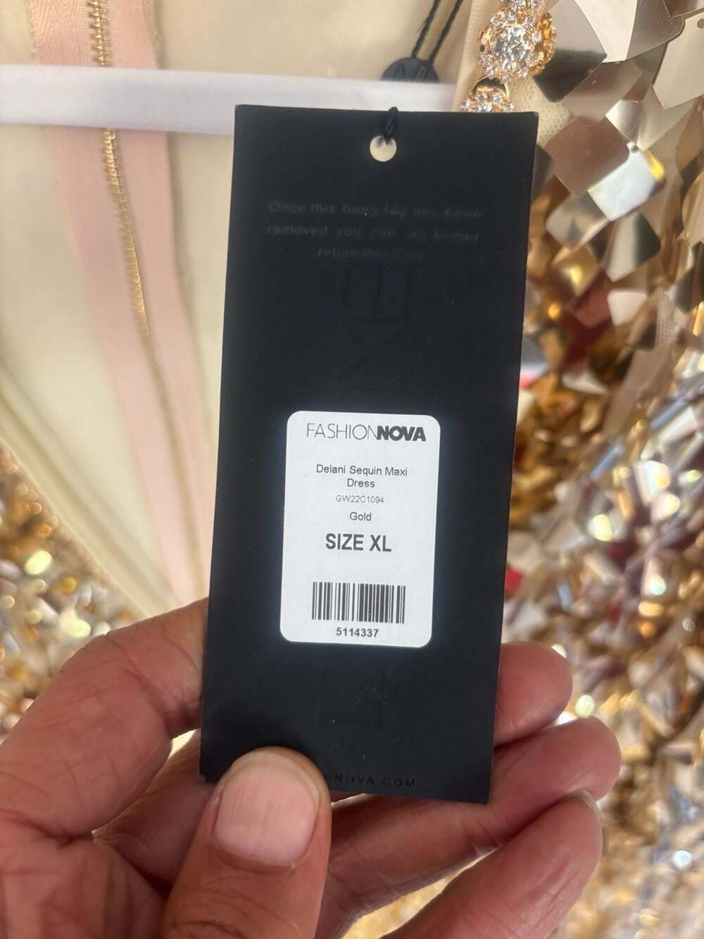 Fashion Nova Delani Sequin Maxi Dress in Gold - Picture 4 of 4